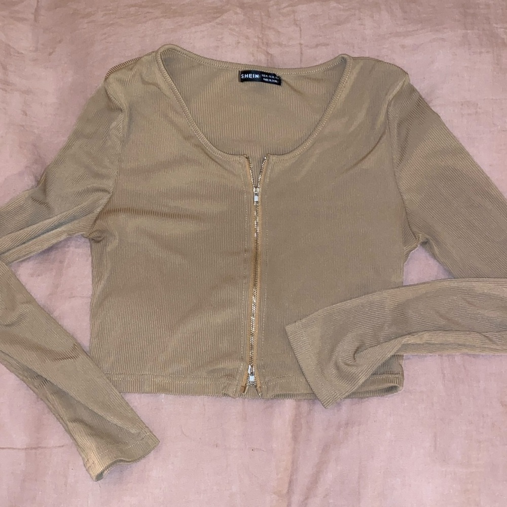 SHEIN cropped zip up